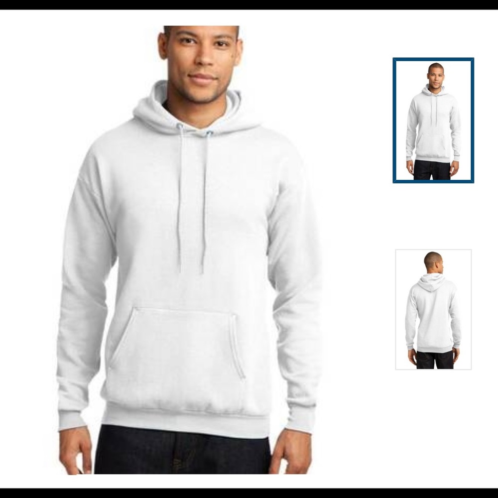 Port & Company unisex white pullover